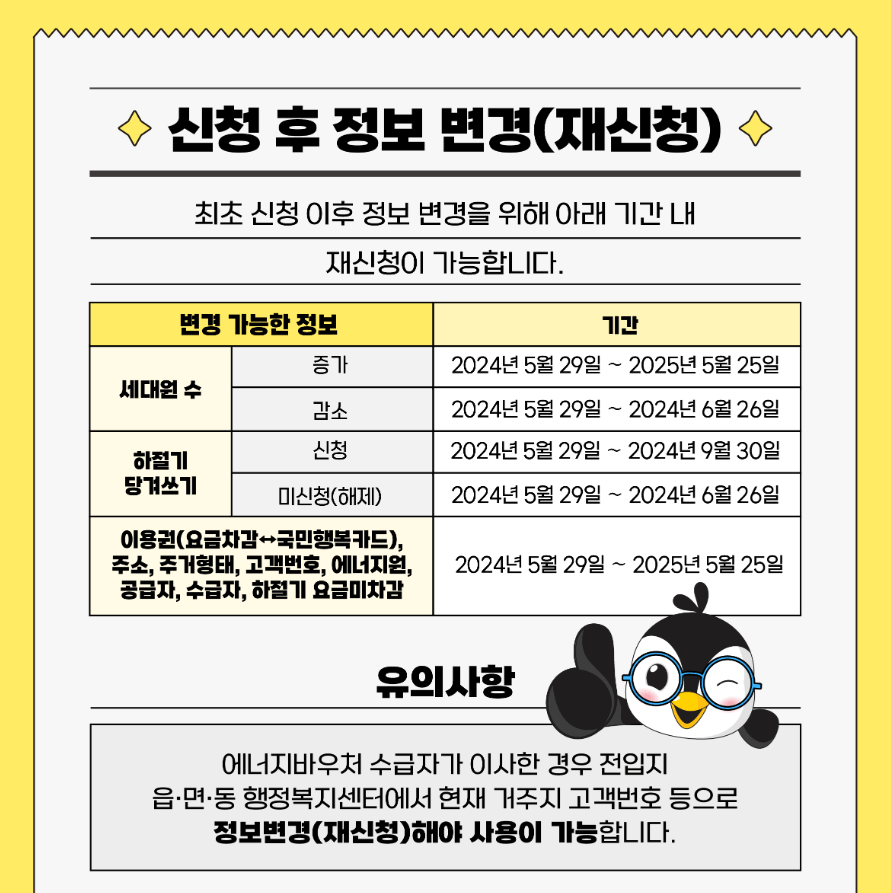 에너지바우처 신청 후 정보변경