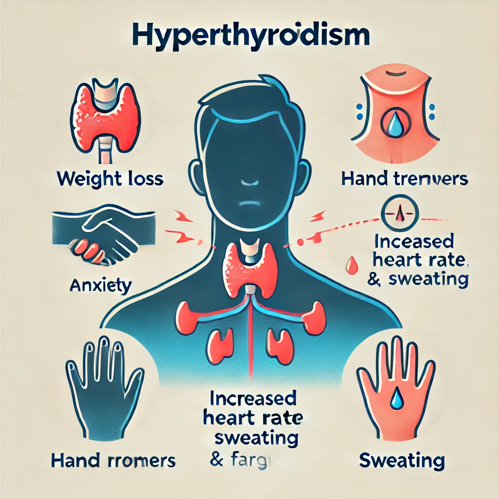 갑작스럽게 살이 빠지는 이유와 그 원인 - 1. 갑상선 기능 항진증 (Hyperthyroidism)