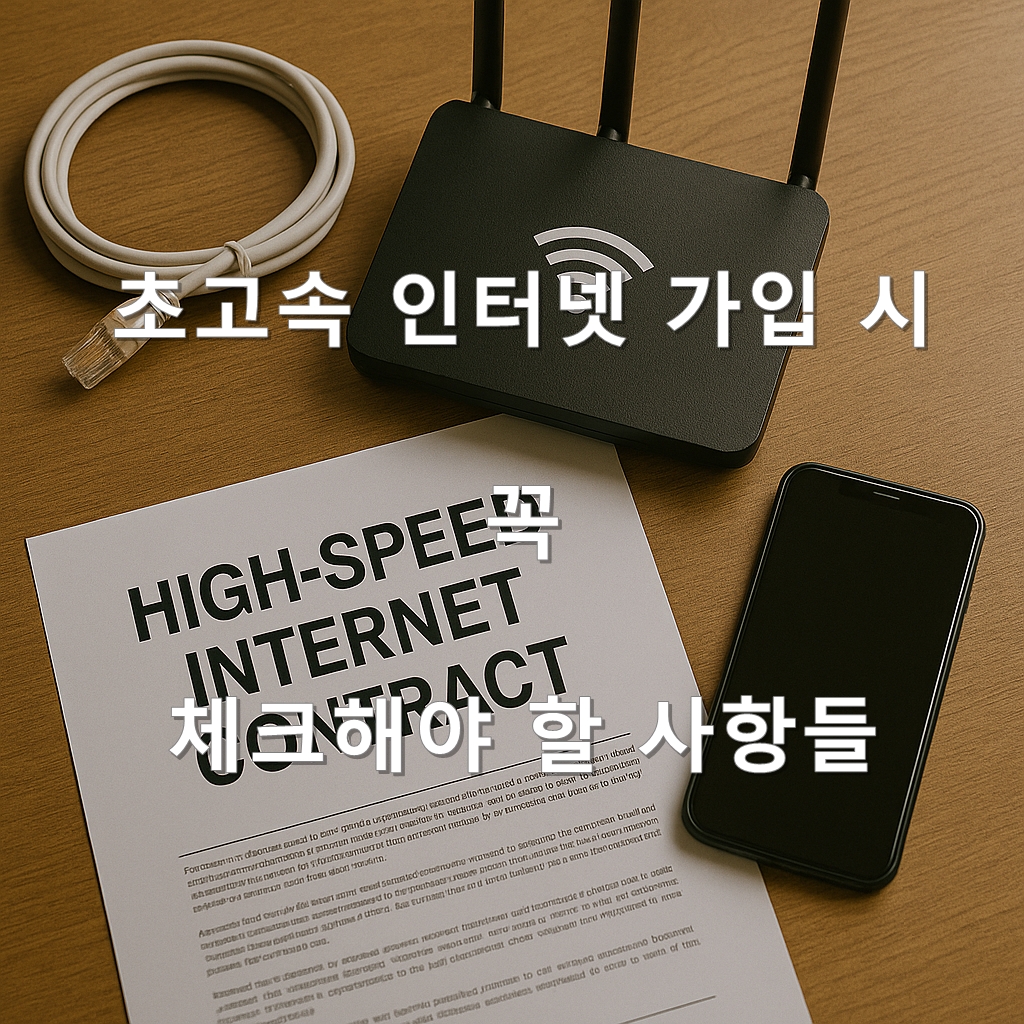 초고속 인터넷 가입 시 꼭 체크해야 할 사항들
