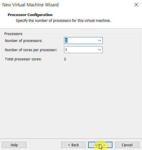 Vmware 프로세서 설정