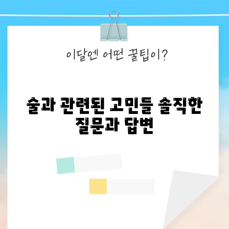 술과 관련된 고민들: 솔직한 질문과 답변