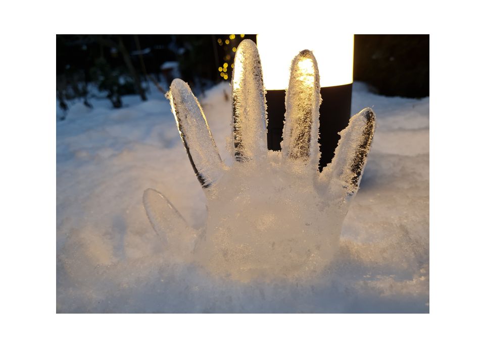 손 모양의 얼음