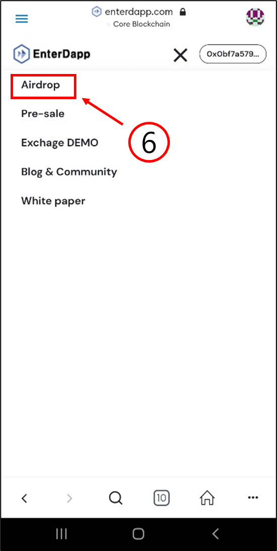 Airdrop 수령 과정을 설명하는 이미지입니다.