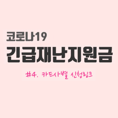  긴급재난지원금 #4. 카드사별 신청 주소 (링크有)