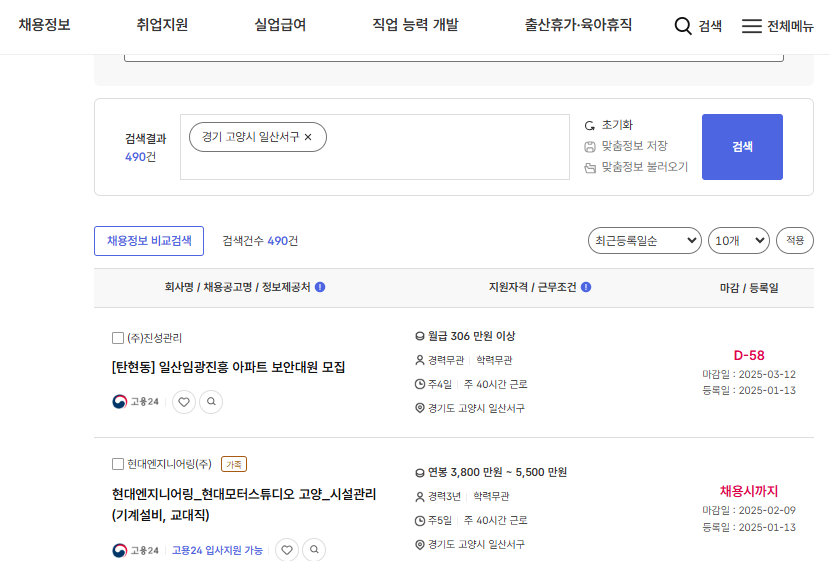 일산서구 동행 일자리 및 공공근로