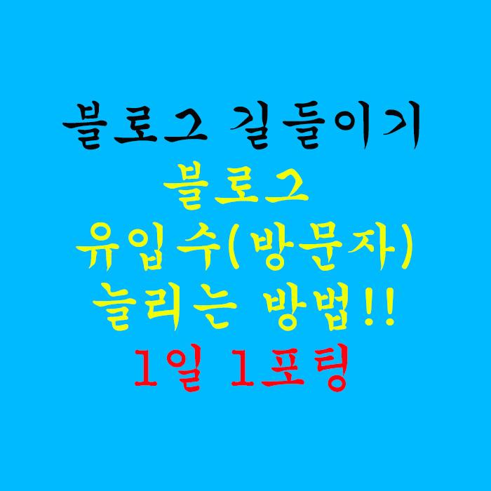  블로그 유입수(방문자) 늘리는 방법 -1일 1포스팅