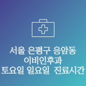 서울 은평구 응암동 이비인후과 주말 토요일 일요일 문여는 병원 진료시간