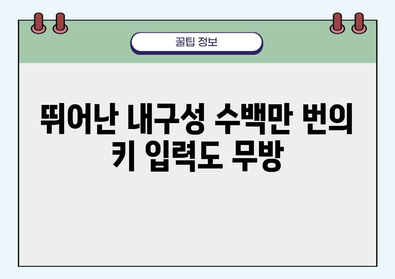 뛰어난 내구성, 수백만 번의 키 입력도 무방