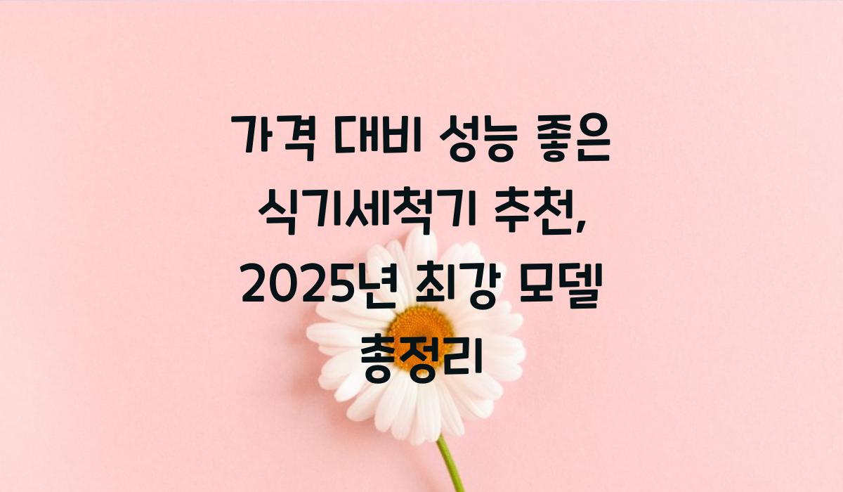가격 대비 성능 좋은 식기세척기 추천