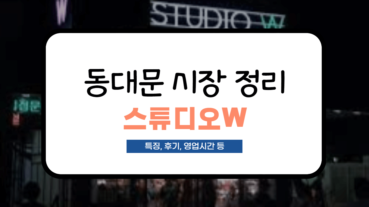  [동대문 시장 정리] 스튜디오W 영업시간부터 사입후기까지(+ 주 5일제, 주차장 정보)