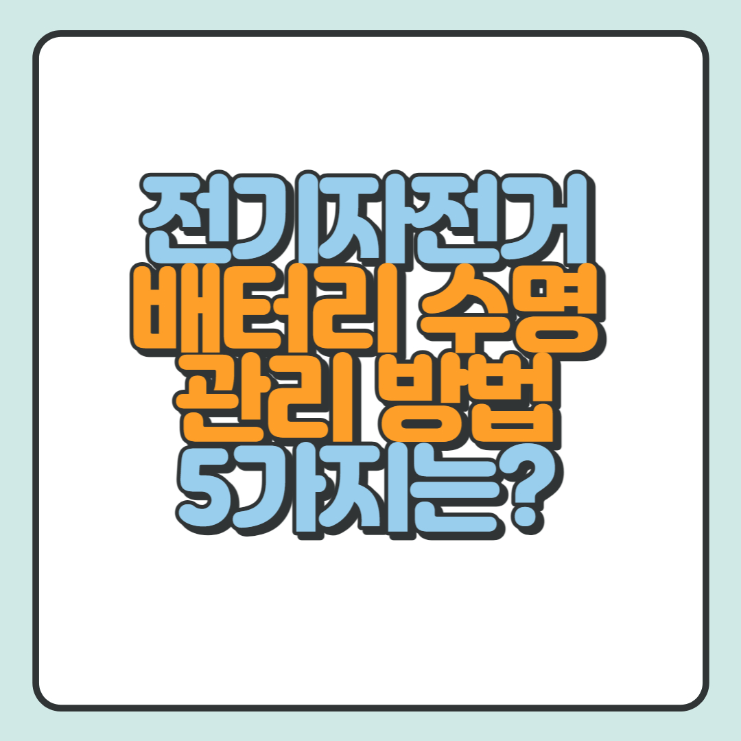  전기 자전거 배터리 관리 방법 5가지(ft 수명 연장)