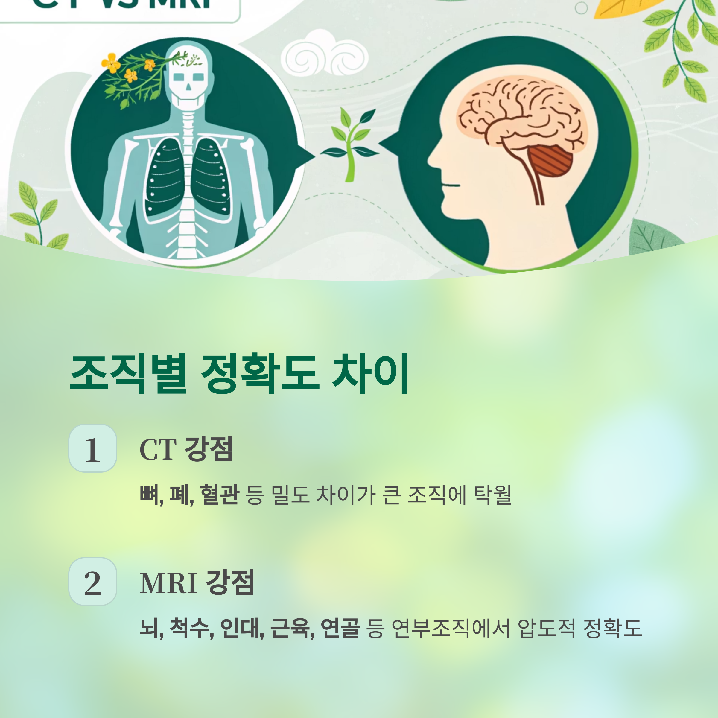 CT와 MRI의 결정적 차이, 정확도와 선택 기준 완결판 - CT와 MRI, 언제 어떤 검사를 받아야 할까? - 정확도 차이, 조직별로 다르게 나타난다 CT와 MRI의 결정적 차이, 정확도와 선택 기준 완결판 - CT와 MRI, 언제 어떤 검사를 받아야 할까? - 정확도 차이, 조직별로 다르게 나타난다