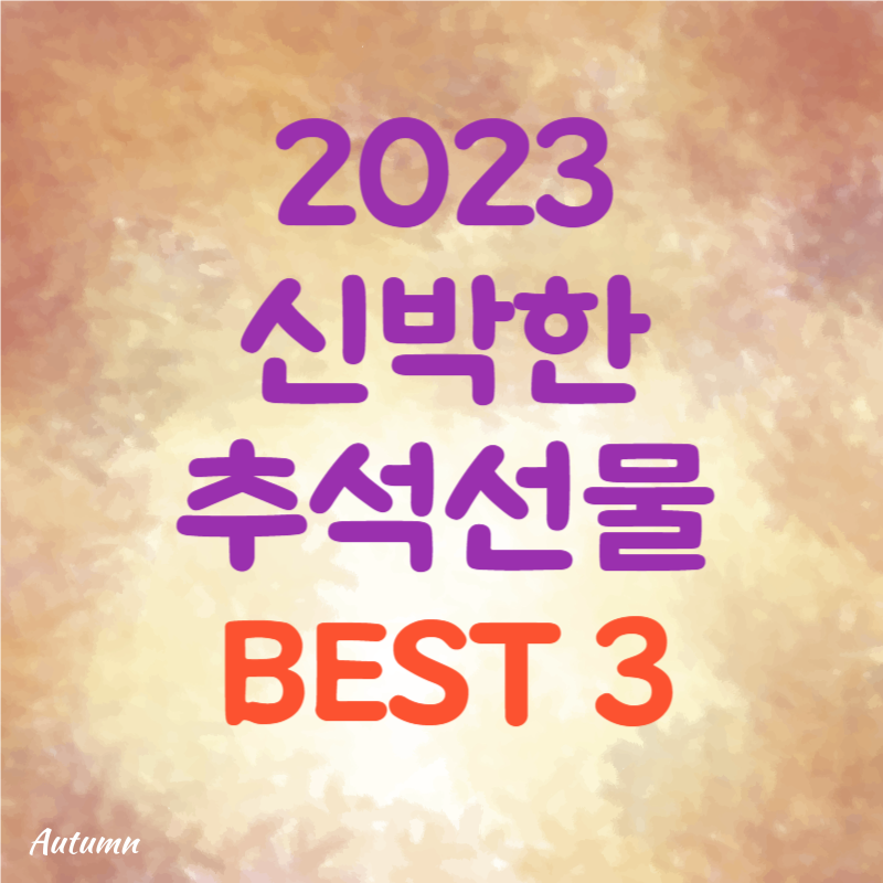 2023년 신박한 추석선물 Best 3