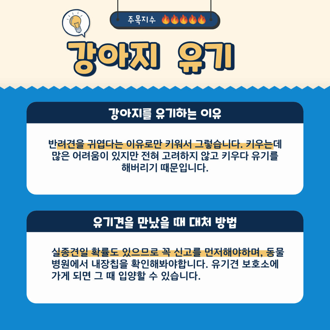 반려견을 유기하는 이유