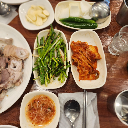 영등포시장 영등포아바이순대국반찬