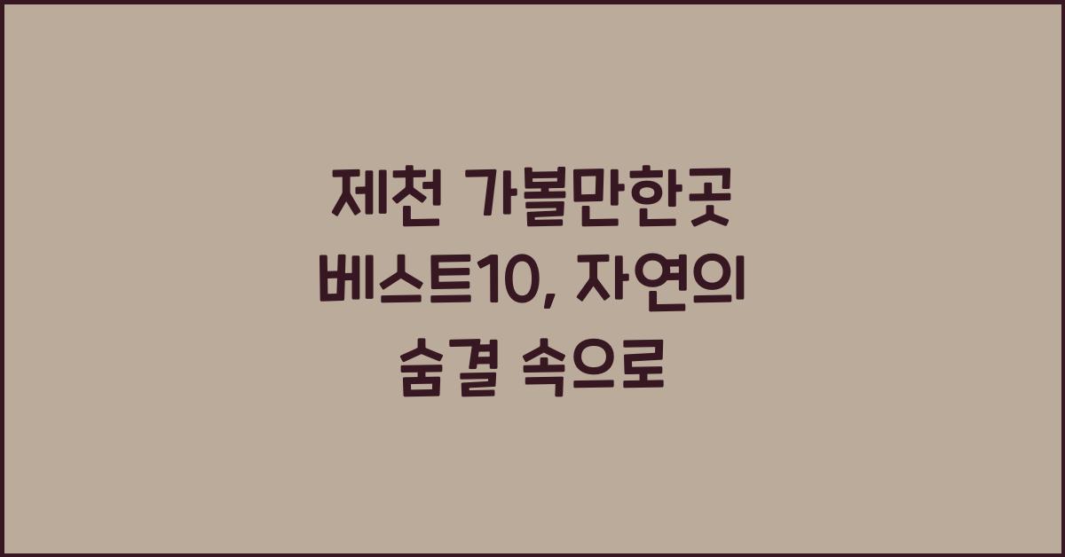 제천 가볼만한곳 베스트10