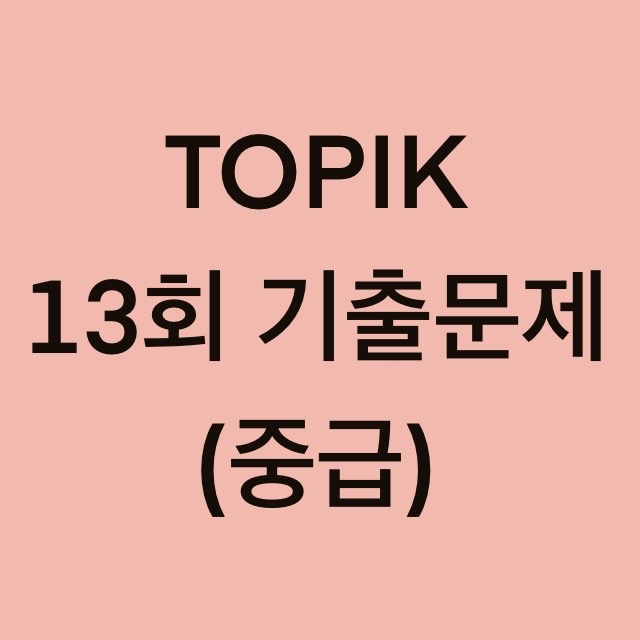  토픽(TOPIK) 13회 중급 어휘 및 문법 기출문제 (19~30 문항)