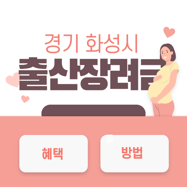 경기 화성시 출산지원금 출산장려금 신청방법 지원대상 금액 첫만남이용권