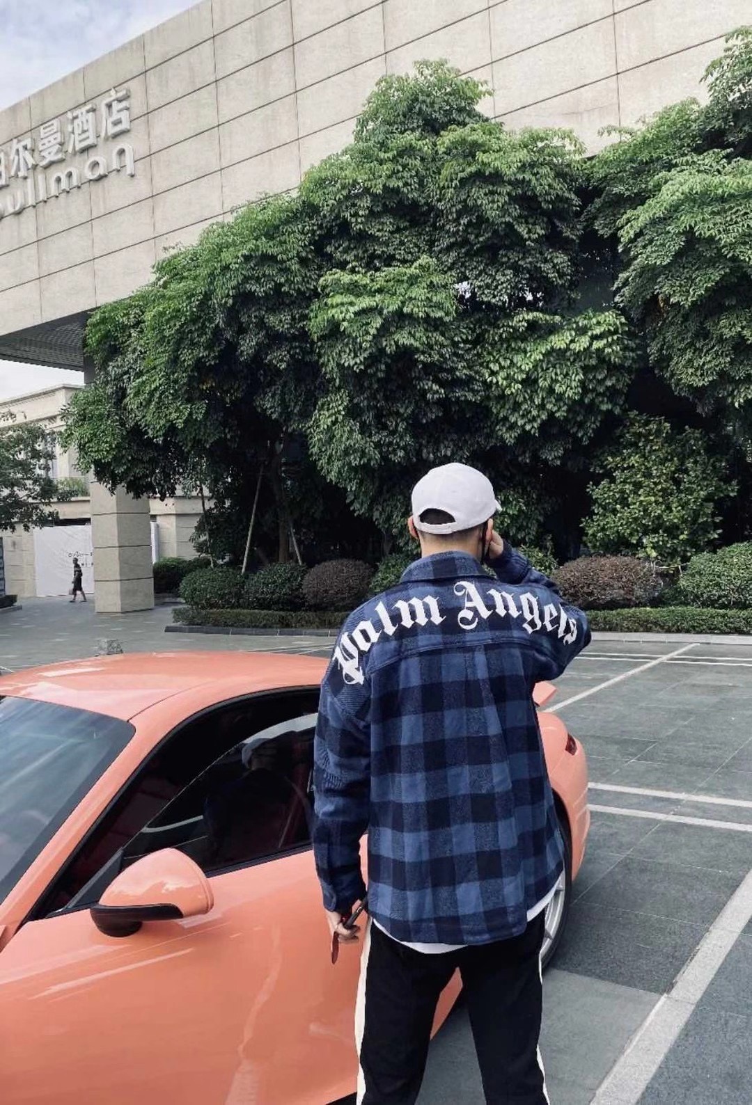  [PALM ANGELS] 팜엔젤스 백 로고 체크 플란넬 셔츠 자켓