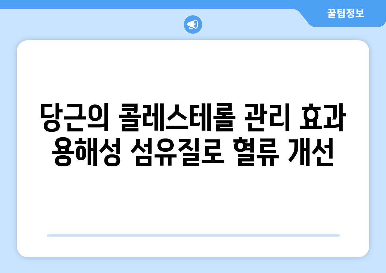 당근의 콜레스테롤 관리 효과 용해성 섬유질로 혈류 개선