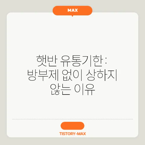 햇반 유통기한: 방부제 없이 상하지 않는 이유