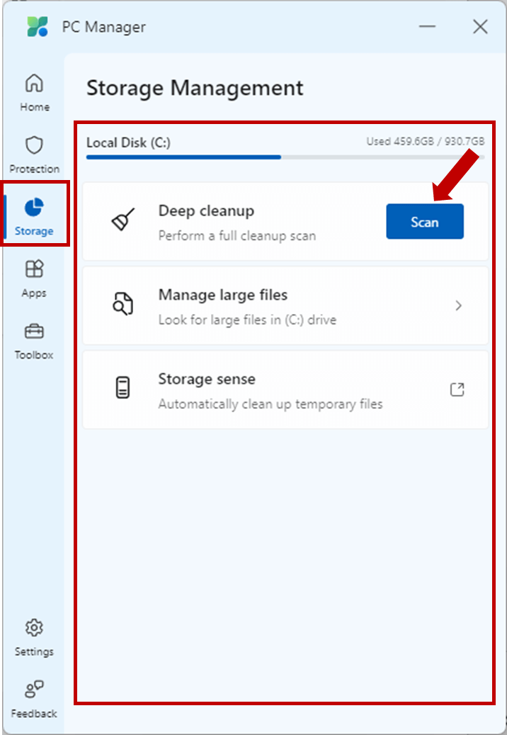 디스크 최적화(Storage Management) 기능