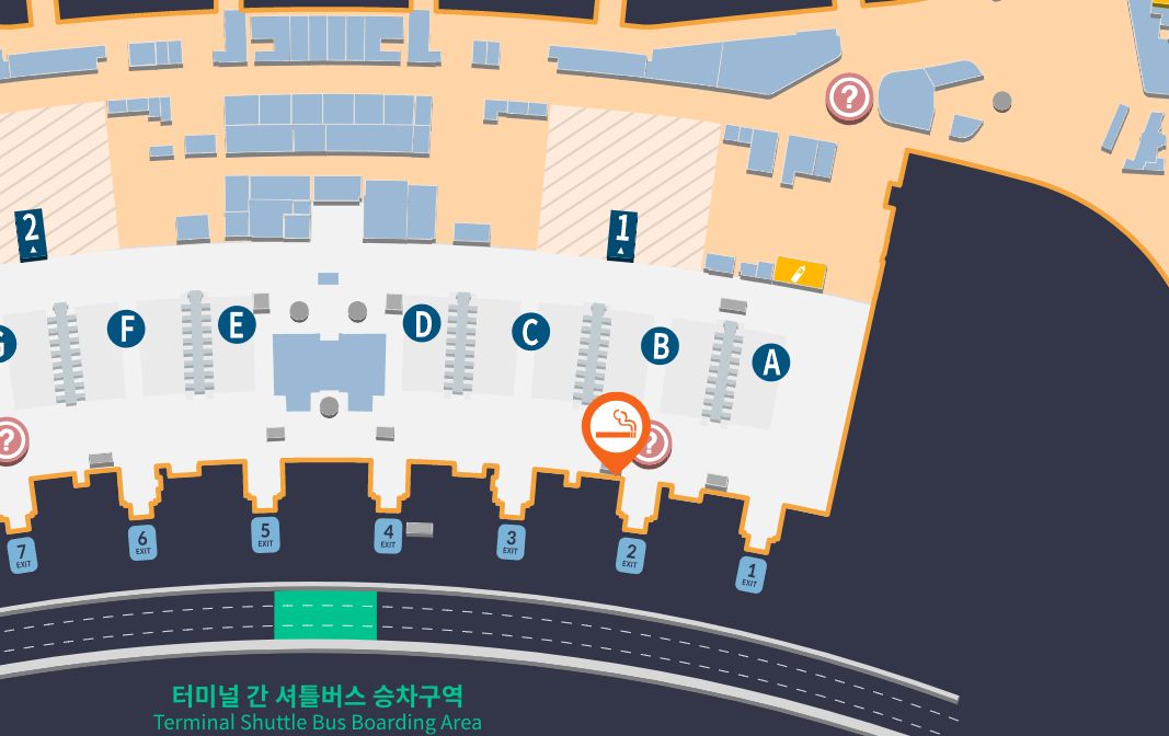 인천공항 2터미널 일반지역 3층 2번 출입구 부근