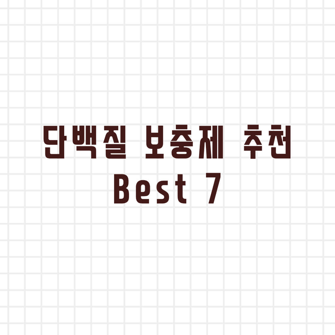  다이어트 단백질 보충제 추천 Best 7