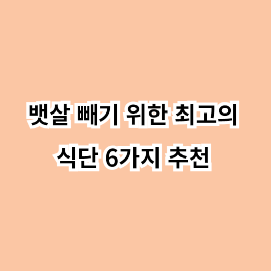 뱃살 빼기 위한 최고의 식단 6가지 추천