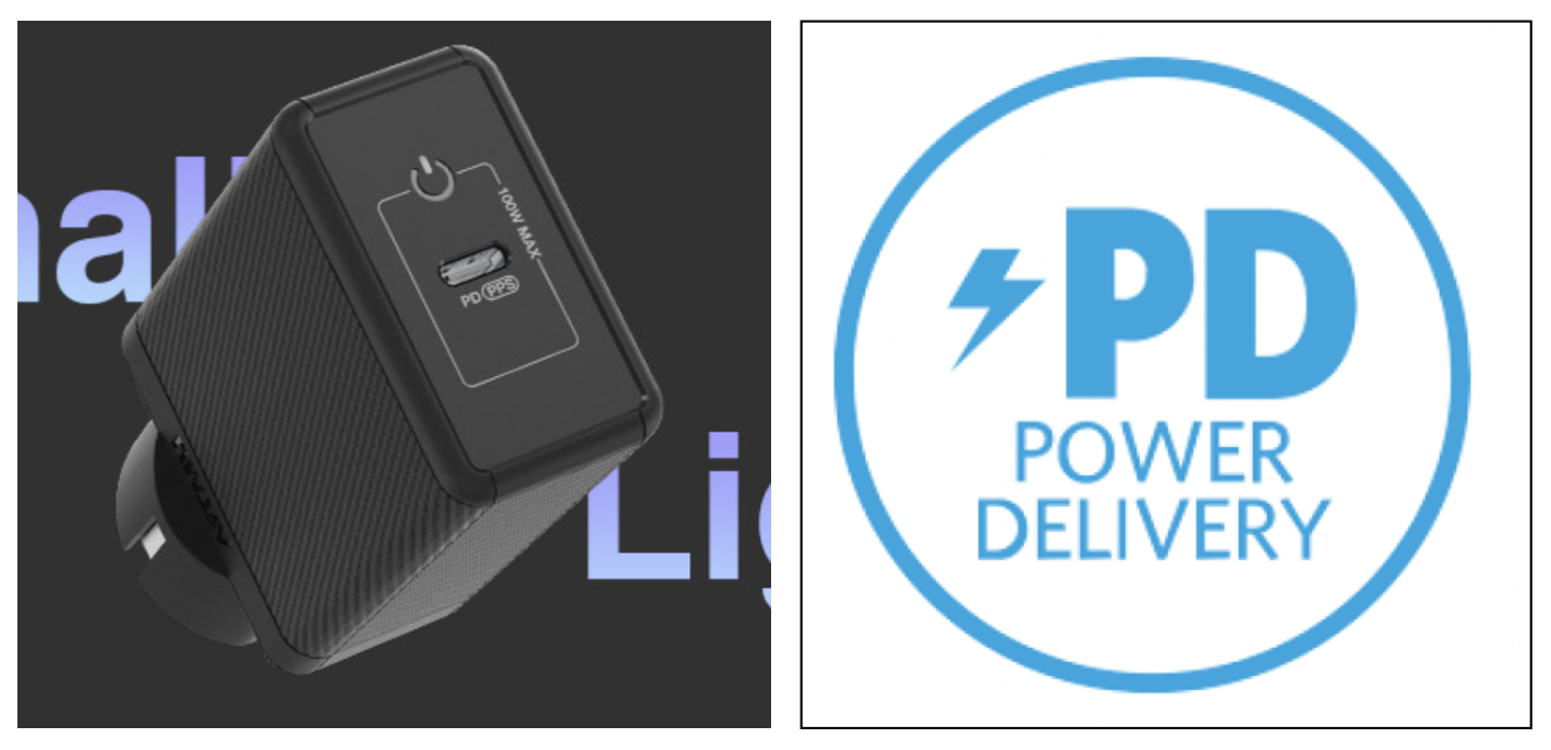 PD 충전기 사진,  PD 충전 표기 이미지