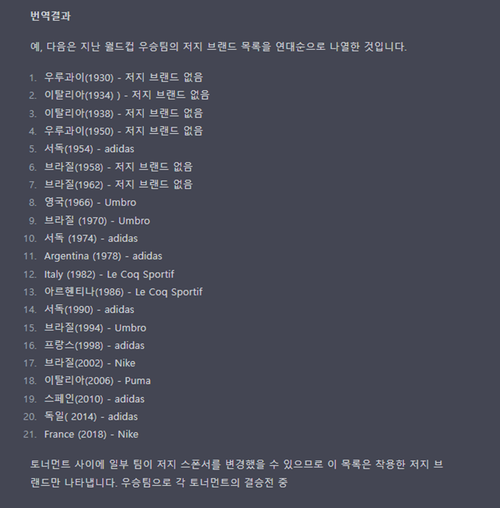 영어 응답을 한글로 다시 번역해주는 ChatGPT
