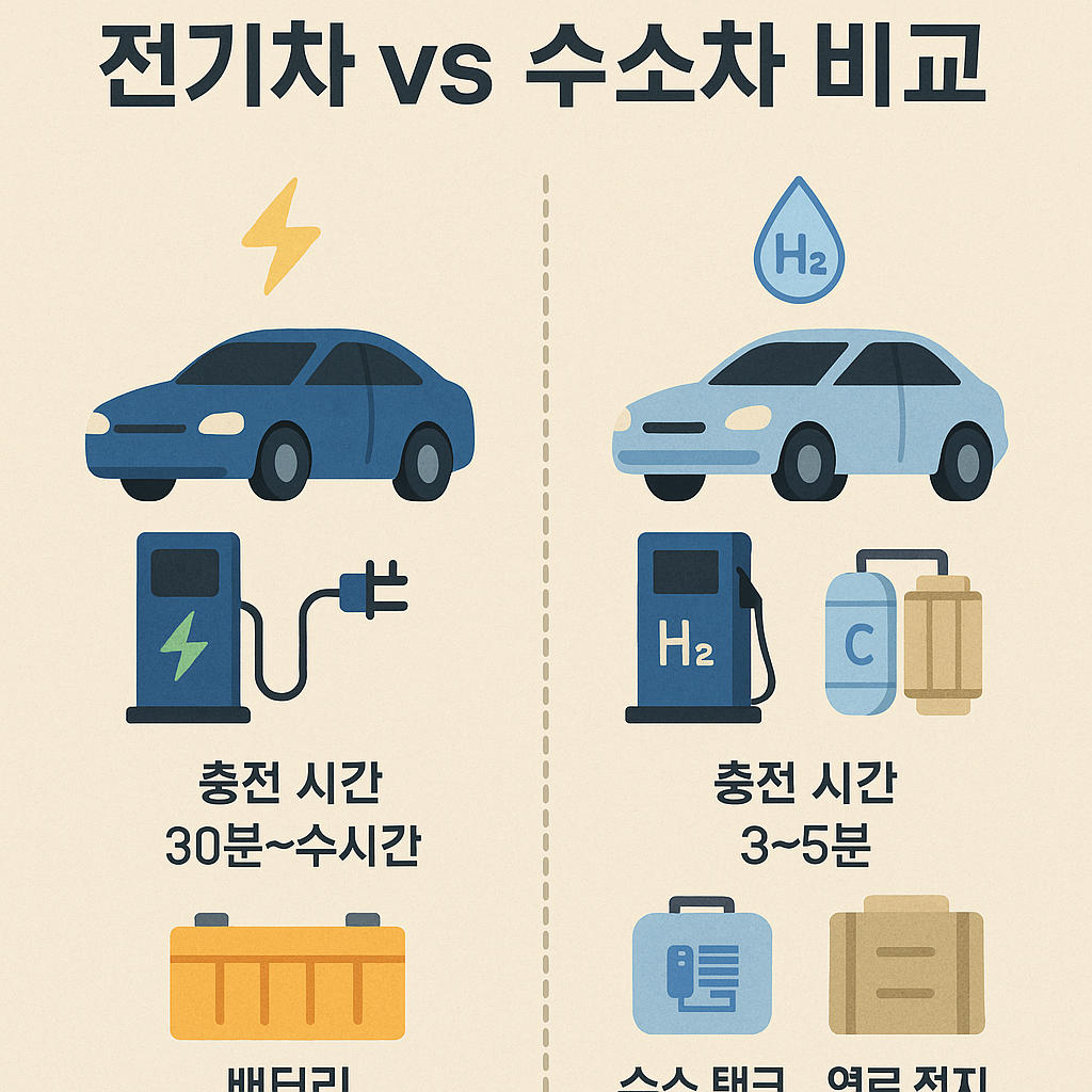 전기차 vs 수소차 비교분석 (특징·장단점·구매전 고려사항까지 총정리)