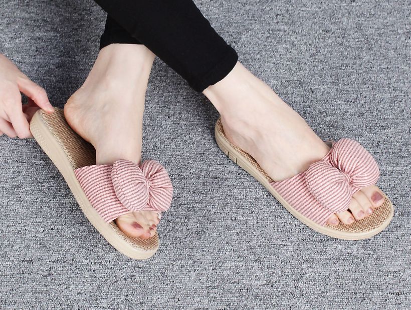  스트라이프 볼륨리본 2.5cm 슬리퍼