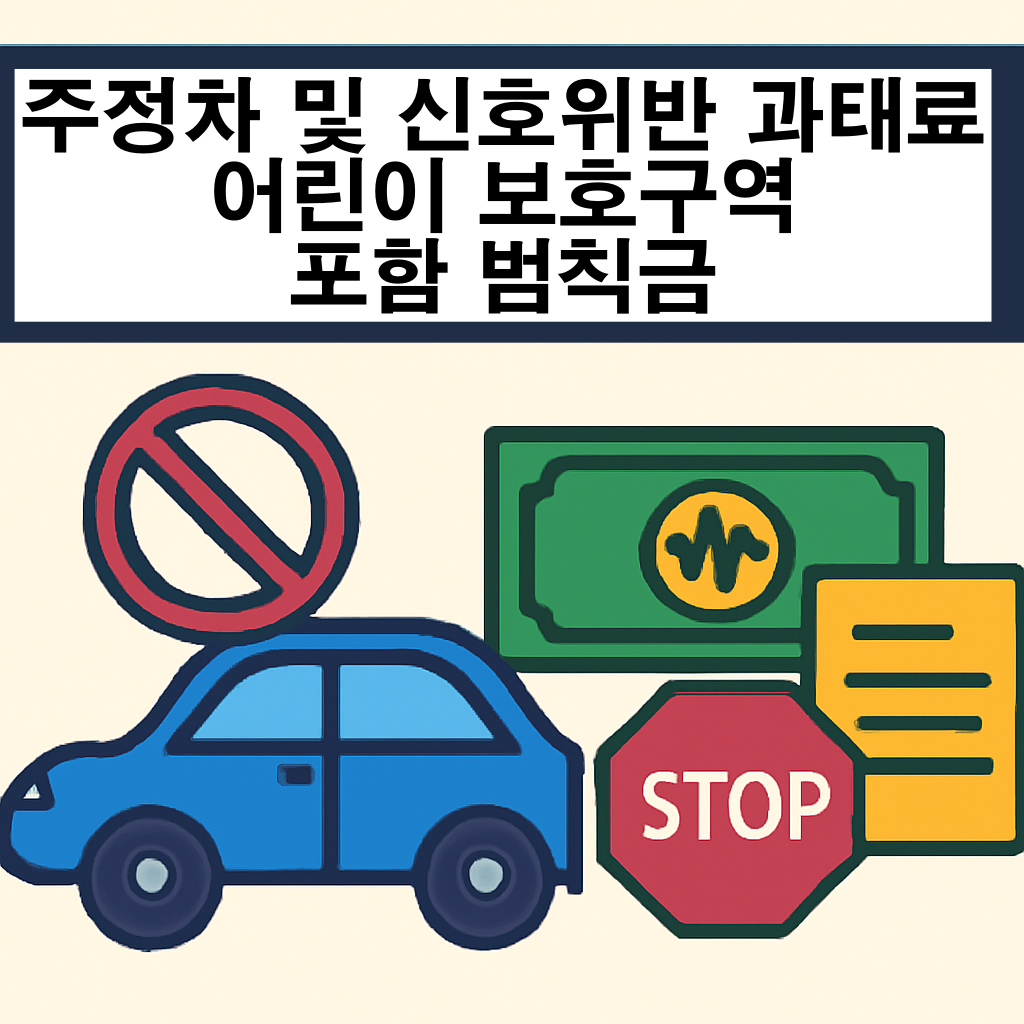 주정차 및 신호 위반 과태료 어린이 보호구역 포함 범칙금 기준