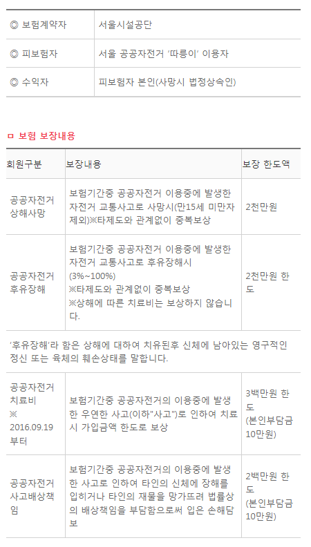  따릉이 사고접수 고객센터 전화번호 (간단)