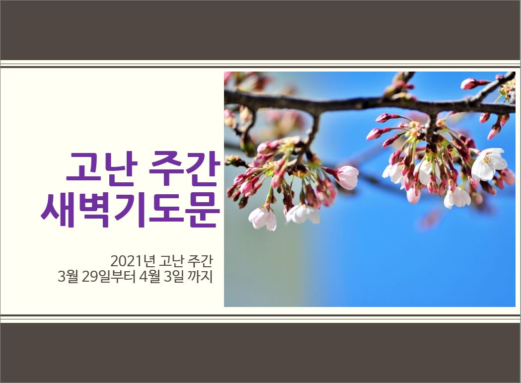  고난 주간 새벽기도문 모음