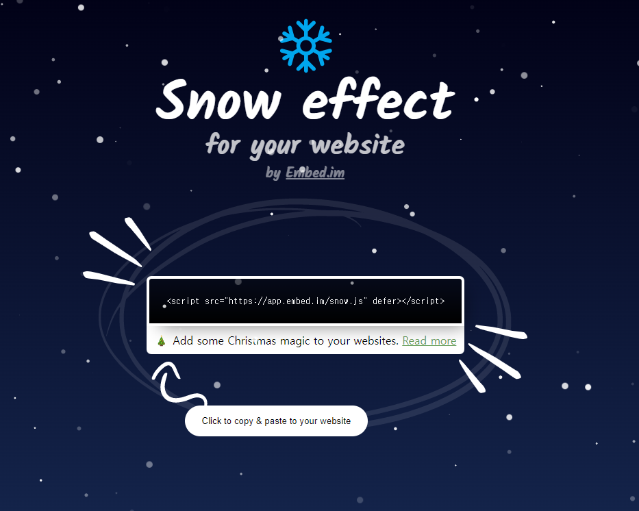 snow effect website