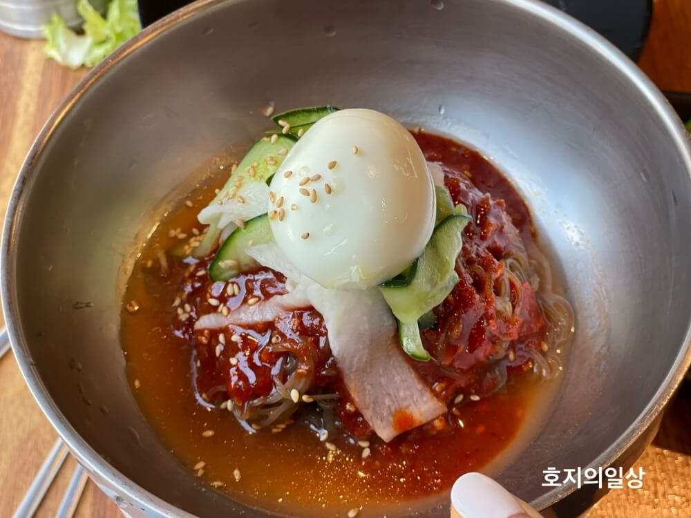 홍천 돼지갈비 맛집 풍년갈비 - 후식 비빔냉면