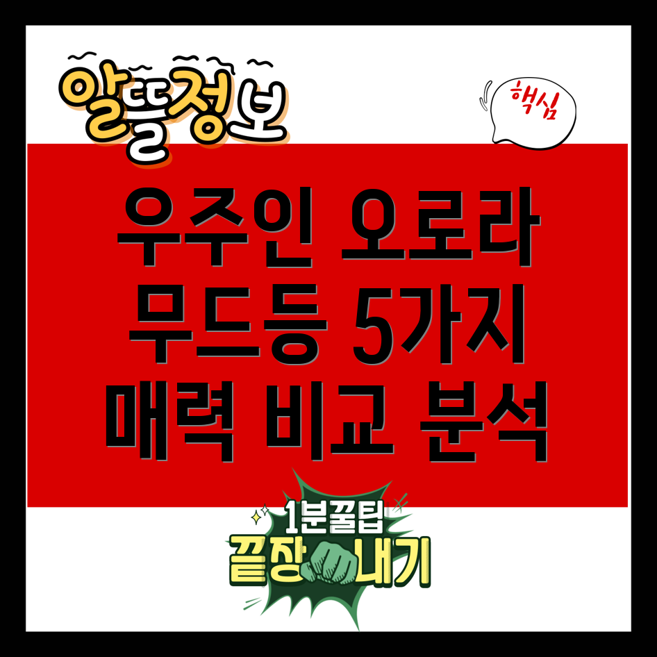 우주인오로라무드등당신의공간을빛낼5가지매력분석비교