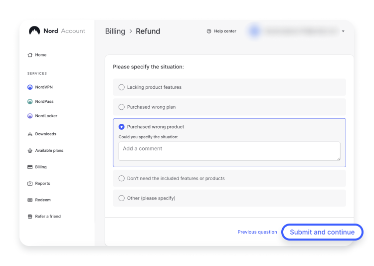 NordVPN 환불 03