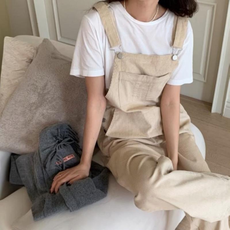 오버롤 멜빵바지 골덴멜빵 겨울점프수트
