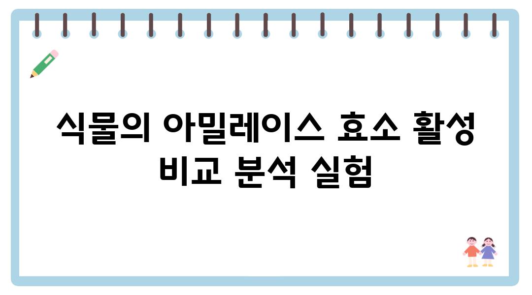 식물의 아밀레이스 효소 활성 비교 분석 실험