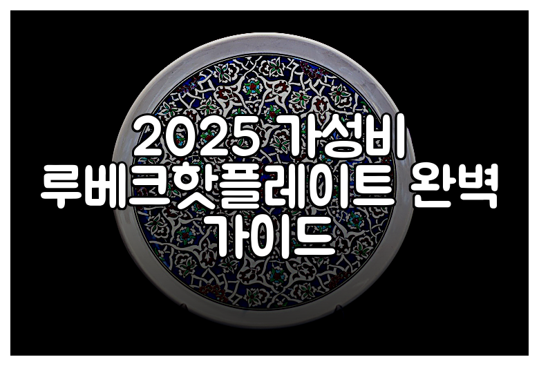 2025 가성비 루베크핫플레이트 완벽 가이드