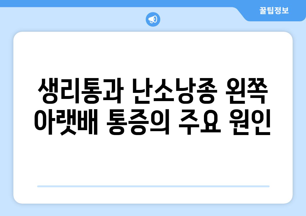 생리통과 난소낭종 왼쪽 아랫배 통증의 주요 원인