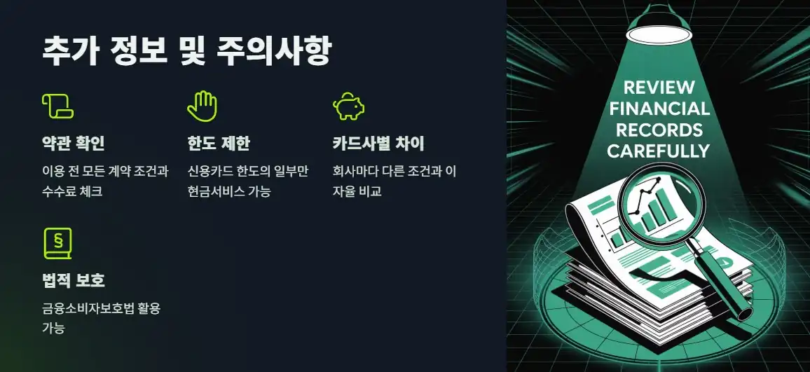 현금서비스 추가 정보