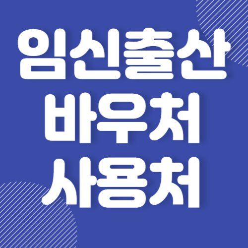 임신출산바우처 사용방법 및 사용처