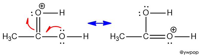 resonance structures of protonated acetic acid