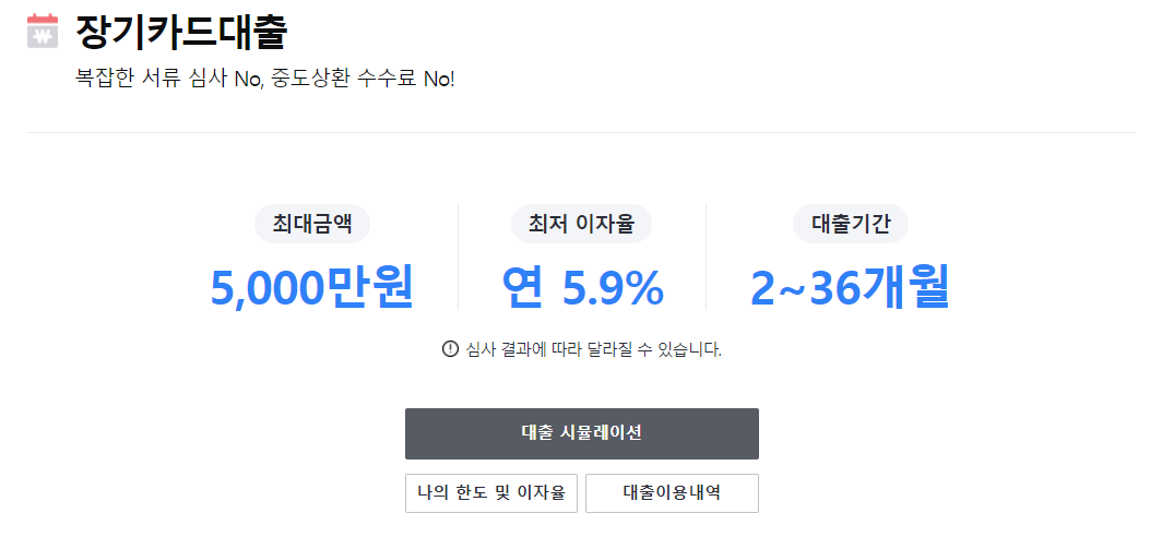  삼성카드 장기카드대출 조건 카드론 중도상환방법 알아보자