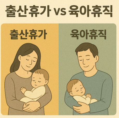 2025년 육아휴직과 출산휴가 비교 관련 사진