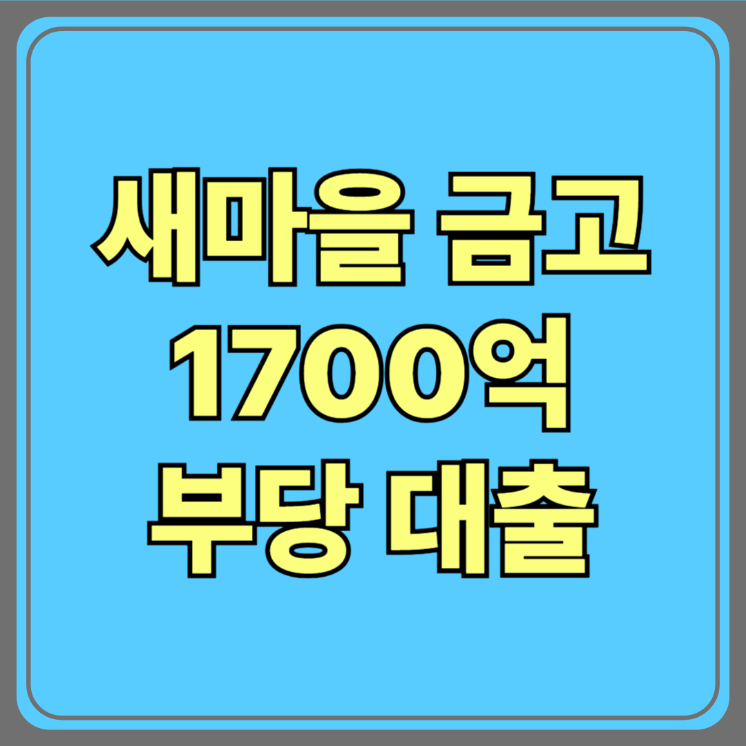 새마을금고 1700억 부당대출 사태 전말｜깡통법인·내부공모·감독 사각지대의 민낯